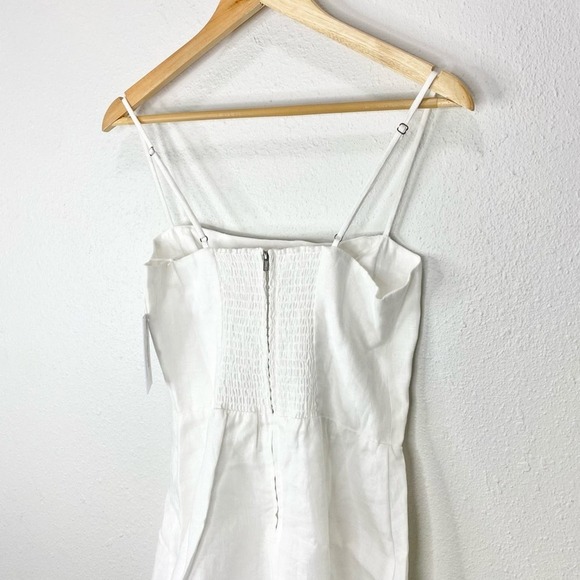 Reformation White Huckleberry Linen Mini Dress 12 NWT - Picture 6 of 9